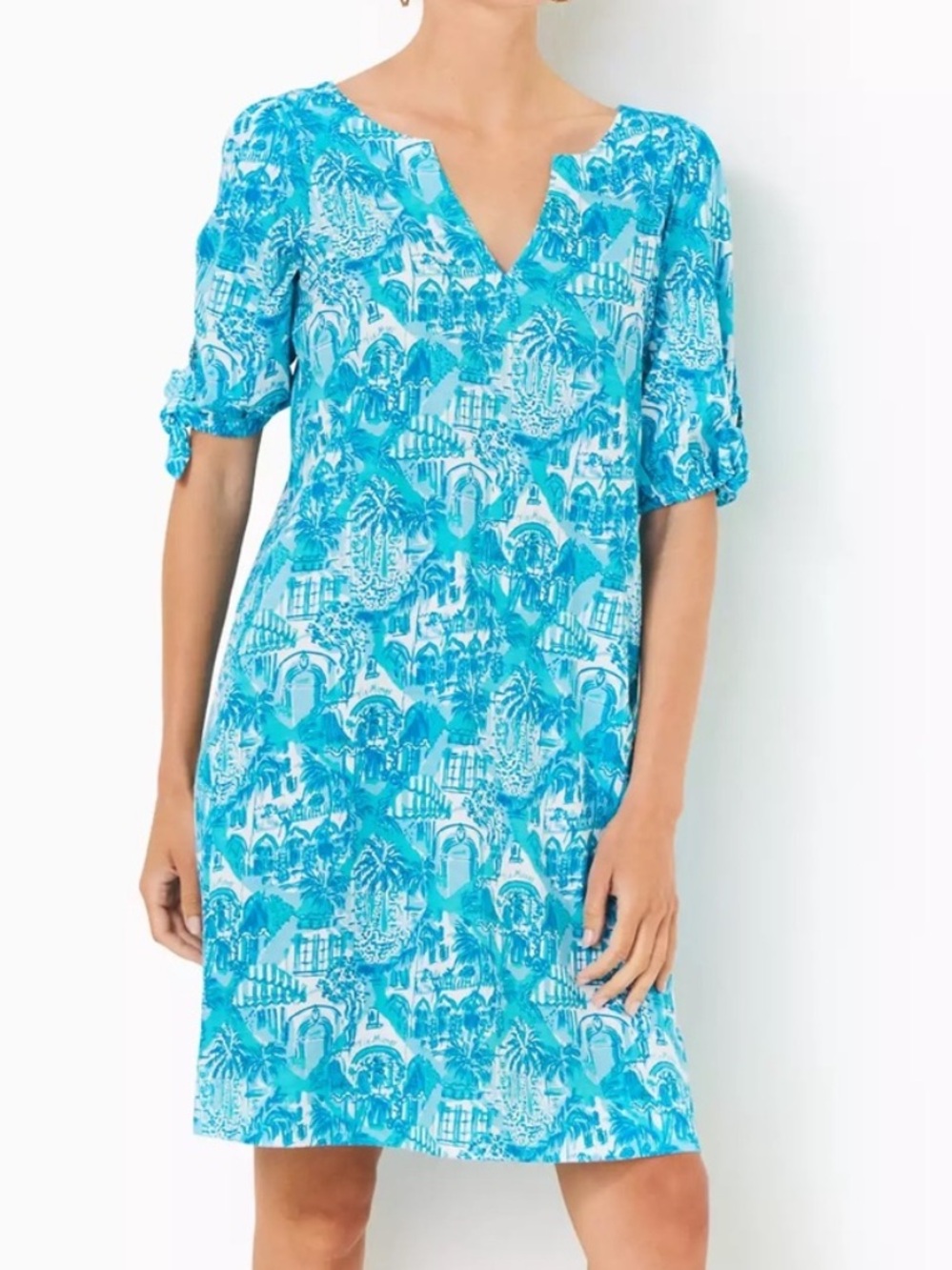 NWOT Lilly Pulitzer Sz XXL Easely Dress Amalfi Blue Sunny State of Mind